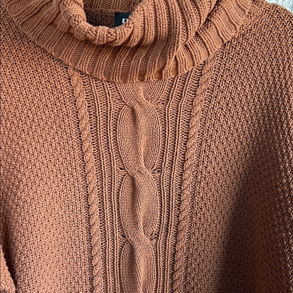 EXPRESS Cozy Brown Turtleneck Sweater - Picture 9 of 12
